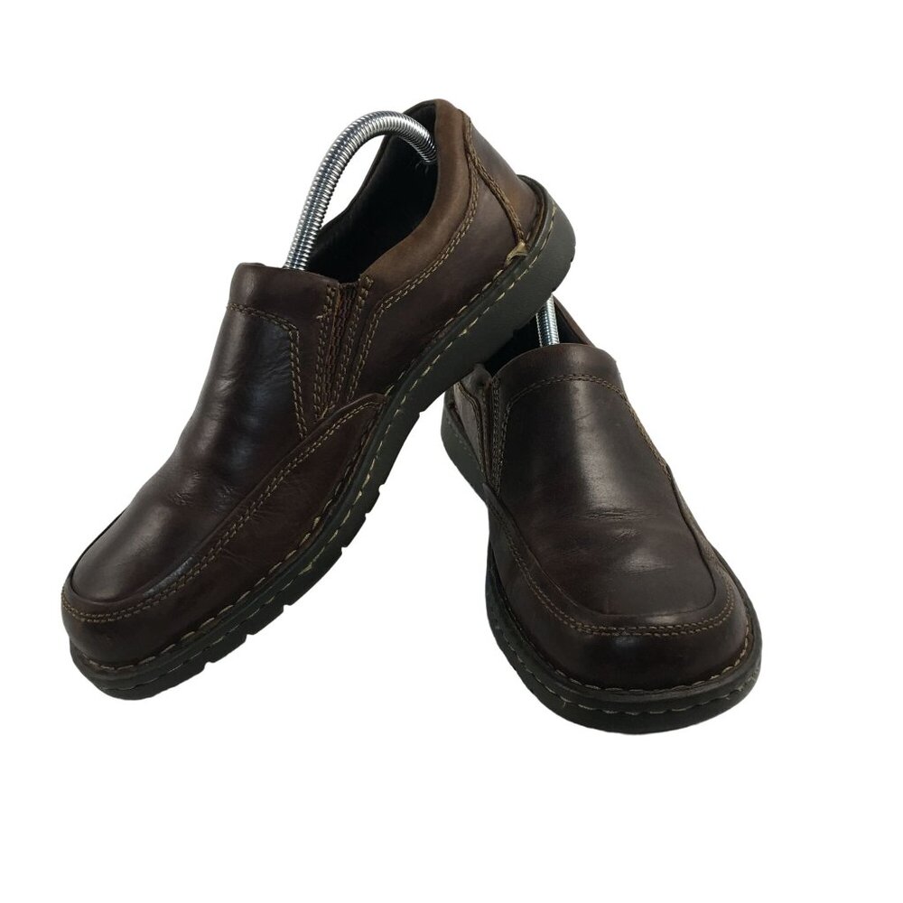 BORN MOC TOE SLIP ON SHOES BROWN LEATHER H42423 MENS SIZE 9